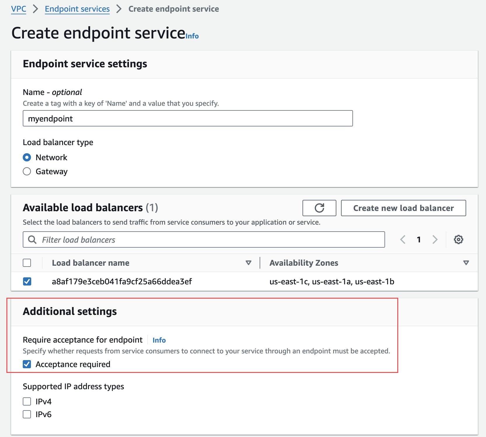 Create VPC Endpoint Service (AWS PrivateLink)